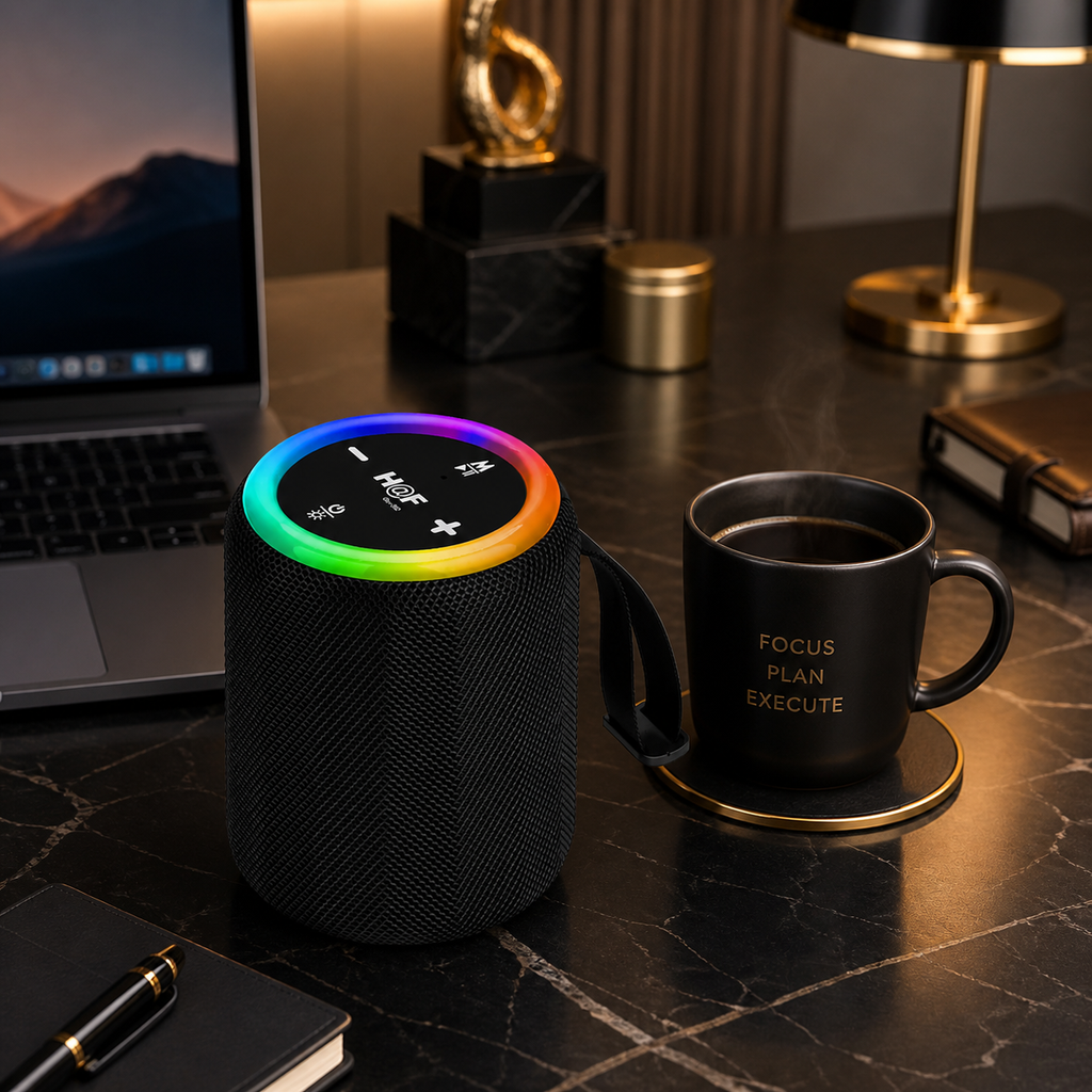 Boxă Portabilă Wireless HOF Sound Joy, Bluetooth, 10W, USB Type-C, LED RGB, Autonomie Mare, Compactă