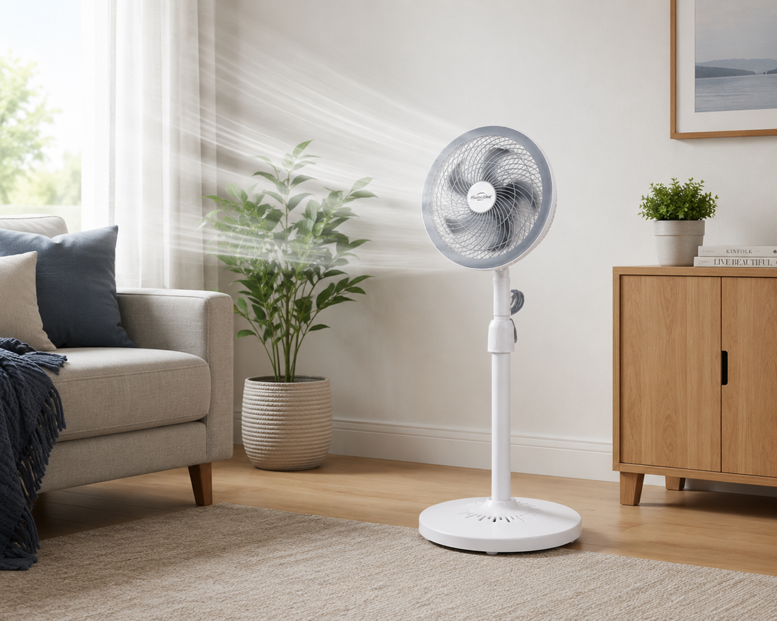 Ventilator cu Picior Oscilant, 3 Trepte de Viteză, Silențios, Design Modern pentru Răcire Eficientă