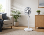 Ventilator cu Picior Oscilant, 3 Trepte de Viteză, Silențios, Design Modern pentru Răcire Eficientă