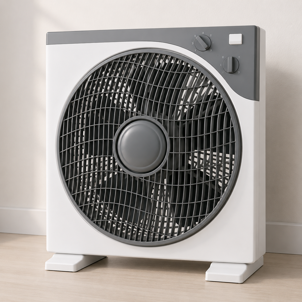 Ventilator Box Fan 12 Inch, 40W, 3 Viteze, Timer Integrat, Moduri Natural/Sleep, Funcționare Silențioasă, Ventilație Puternică pentru Casă și Birou