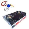 Pachet Aragaz plita sticla securizata cu 3 ochiuri, quartz, Gpl butelie, 2m de furtun pentru gaz, Ceas pentru butelie, 2 x Coliere pentru furtunul de gaz + Pachet - 2 Metri Furtun butelie, Ceas pentru butelie si 2 Coliere prindere