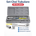 Trusa chei tubulare FEROTYB cu clichet – set complet in valiza (tubulare, biti, prelungitoare)
