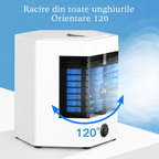 Răcitor de Aer Portabil cu Apă, Oscilație 120°, Umidificare și Ventilare Silențioasă pentru Birou și Dormitor USB