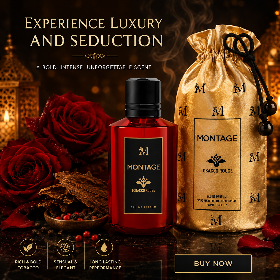 Montage Tobacco Rouge Eau de Parfum -100ml.parfum intens elegant ,tabac si fructe rosii Unisex