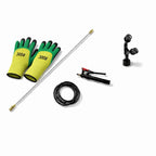 Lance metalică extensibilă 2,5m pentru stropit pomi și plante, cu mâner ergonomic și mănuși de lucru incluse