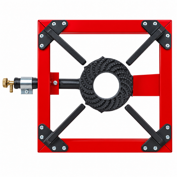 Pirostrie pe gaz cu un foc de exterior, portabila, material fonta si otel, 38.5x38.5x23 cm