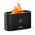 Difuzor de aromaterapie și umidificator cu efect de flacără, design modern, negru