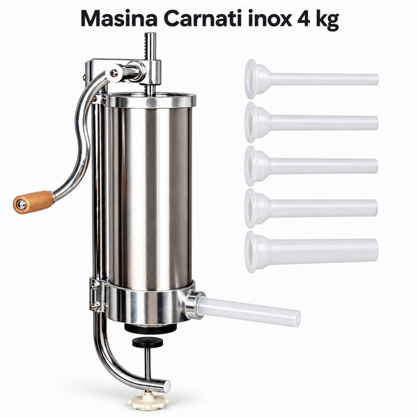 Aparat umplut carnati vertical 4kg ,material inox calitate premium