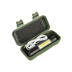 Mini lanterna puternica, 9 cm, metalica, acumulator intern, incarcare USB, cutie transport
