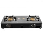 Aragaz din sticla securizata, 2 ochiuri, aprindere pe quartz + Kit reglabil GPL RH-10 + Tub flex 2M