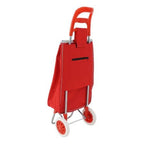 Carucior pentru cumparaturi ROSU, 2 roti plastic, cadru metalic + CADOU 1 Roata de rezerva