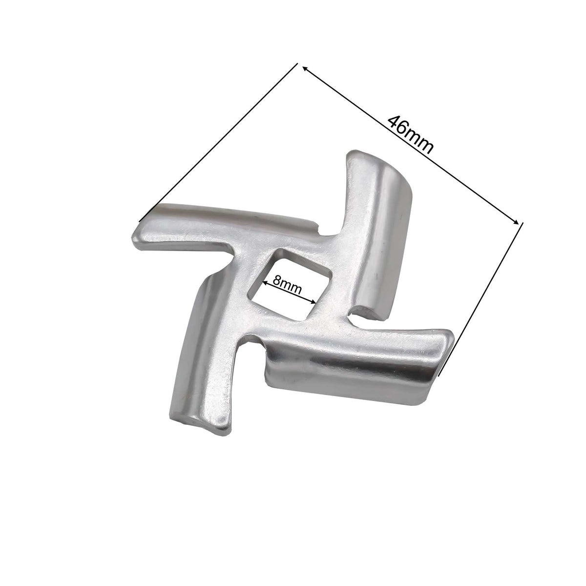 Cutitul din otel inoxidabil pentru masina de tocat electrica, cu interior patrat de 8x45mm