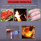 Arzator camping, Plastic/Ceramica/Metal, 1120 W, Alb/Argintiu, flacara reglabila, multifunctional