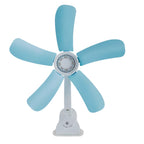 Ventilator Electric de Masa cu 5 Pale Flexibile, Design Silentios, Ultra Usor si Portabil, Pentru Birou, Dormitor, Albastru
