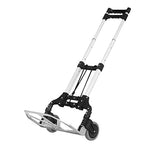 Carucior pentru cumparaturi pliabil cu platforma si maner extensibil, aluminiu, 101 x 39 x 41 cm + Set 2 ansambluri roti din silicon pentru carucior de piata, Naimeed Weel7, Negru