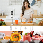 Blender vertical multifunctional 4 in 1 Tocator, Tel, Mixer, Accesorii complete din inox si plastic durabil, viteza reglabila, Design ergonomic