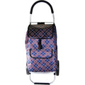 Carucior pentru cumparaturi, piata, incapator, sac 40 l, roti mari, carouri