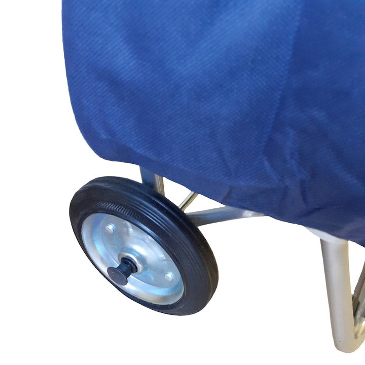 Carucior pentru piata, cadru metalic, Roti metalice, Albastru