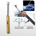 Bricheta Electrica USB cu Gat Flexibil, Fara Flacara, Reincarcabila, Sigura si Eco-Friendly, Gold