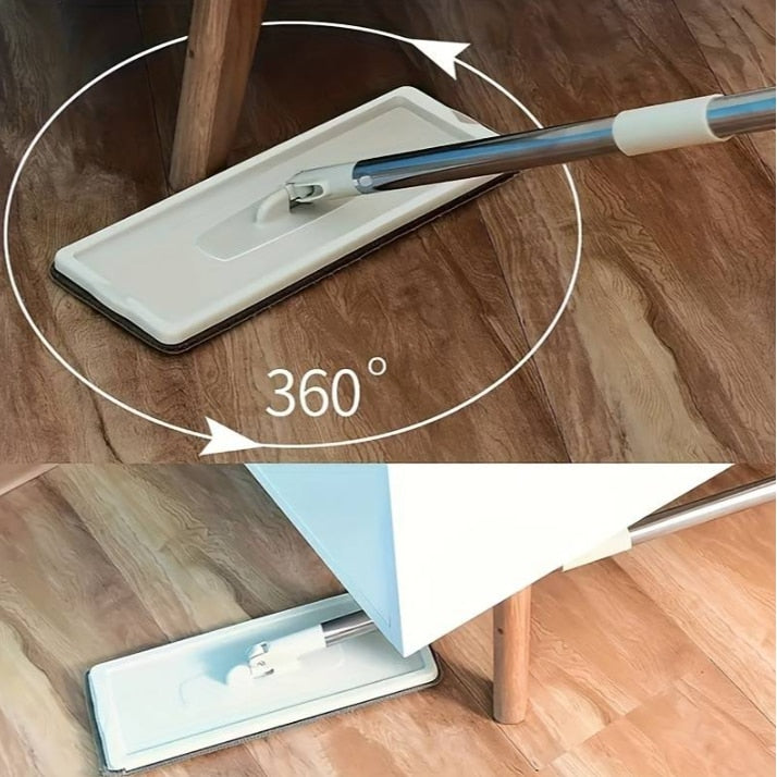Set Galeata cu Storcator si Mop SUPER TRENDS®, 2 Cuve Pentru Spalare si Uscare Fara Atingere + 4 x Laveta Microfibra Reutilizabila, Gri