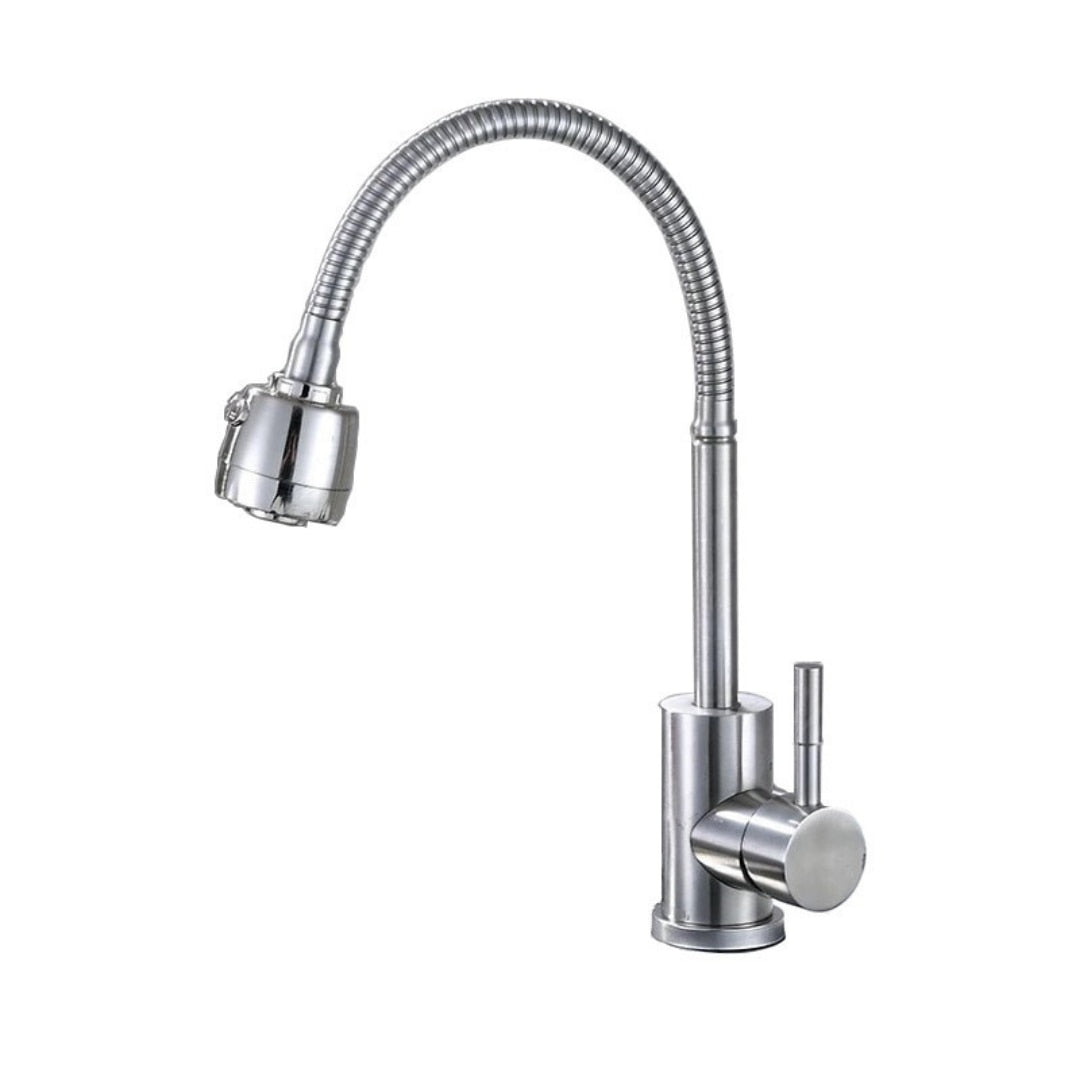 Baterie bucatarie ITALOMIX premium, pipa flexibila 360°, inox SUS304, finisaj satinat, jet reglabil, cartus ceramic, design modern si durabil,1250 g