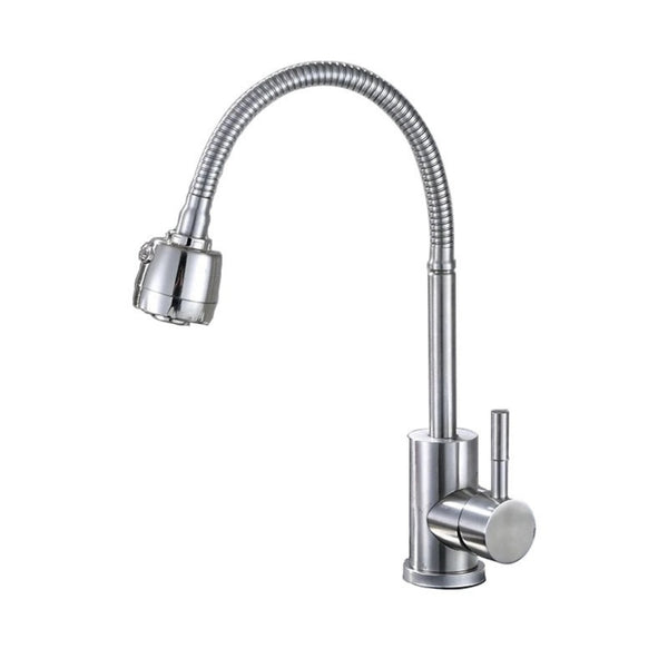 Baterie bucatarie ITALOMIX premium, pipa flexibila 360°, inox , finisaj satinat, jet reglabil, cartus ceramic, design modern si durabil,1250 g