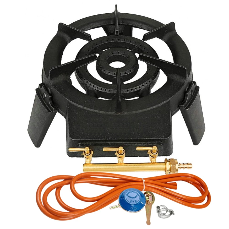 Pirostrie fonta SARA cu 3 robineti + Kit reglabil gpl RH-10 + Tub flex 2M+2 Coliere