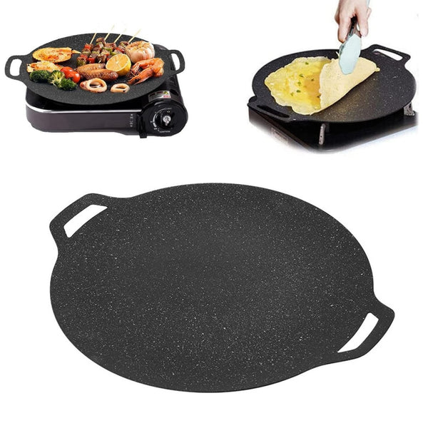 Tigaie japoneza plata pentru copt ardei, vinete si gratar, cu manere laterale, 34 cm