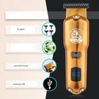 Masina profesionala de tuns VGR V927, USB, Display LCD, 4 capete interschimbabile, aurie, 600mAH