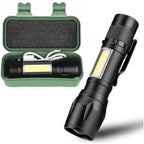 Lanterna reincarcabila 2 in 1, neagra, 3 moduri de iluminare