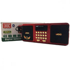Radio portabil Smartix, USB, SD, Afisaj, Baterie reincarcabila, Negru/rosu