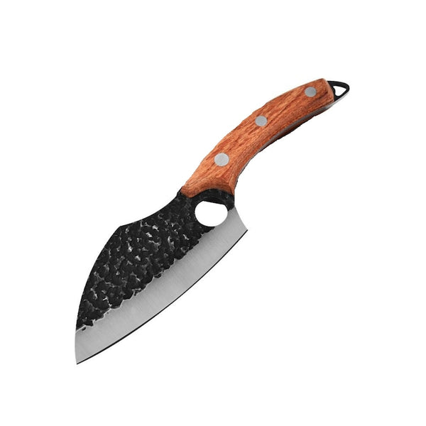 Cutit Satar Japonez Profesional 27 cm, Lama Forjata din Otel Carbon, Maner Ergonomic din Lemn