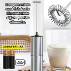 Spumator de Lapte, 14000 rpm, Mixer Inox pentru Cafea, Latte, Matcha, Multifunctional, Alimentare pe Baterii