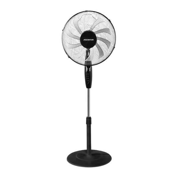 Ventilator Vertical cu Inaltime Reglabila 3 Trepte de Viteza, Design Modern, Silentios, Negru
