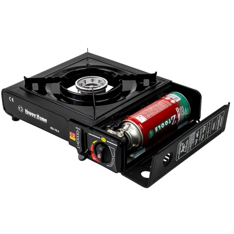 Aragaz Portabil Camping cu Valiza si 2 Cartuse Gaz Butan Gastech, Un Ochi, Aprindere Piezoelectrica, Putere 2.2 kW, Ideal pentru Drumetii, Gratar, Pescuit, Outdoor