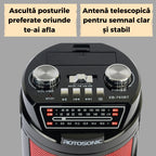 Boxa portabila cu radio, Bluetooth si sunet X-BASS, multifunctionala potrivita pentru evenimentele de zi cu zi