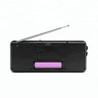 Radio portabil Smartix, USB, SD, Afisaj, Baterie reincarcabila, Negru/rosu