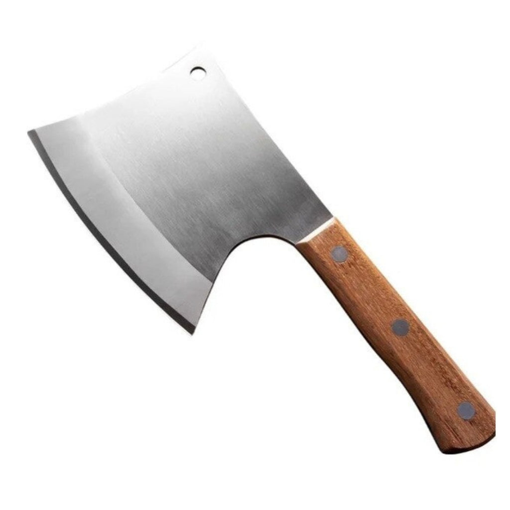 Satar Bucatarie Profesional din Otel Inoxidabil, Lama Lata 17 cm, Maner Lemn Ergonomic, Ideal pentru Carne, Oase si Legume Design Robust, Usor de Curatat