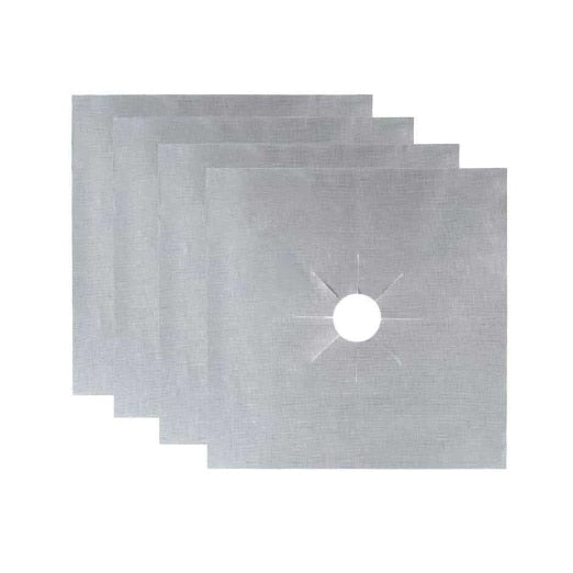 Set 4 folii argintii de protectie pentru aragaz