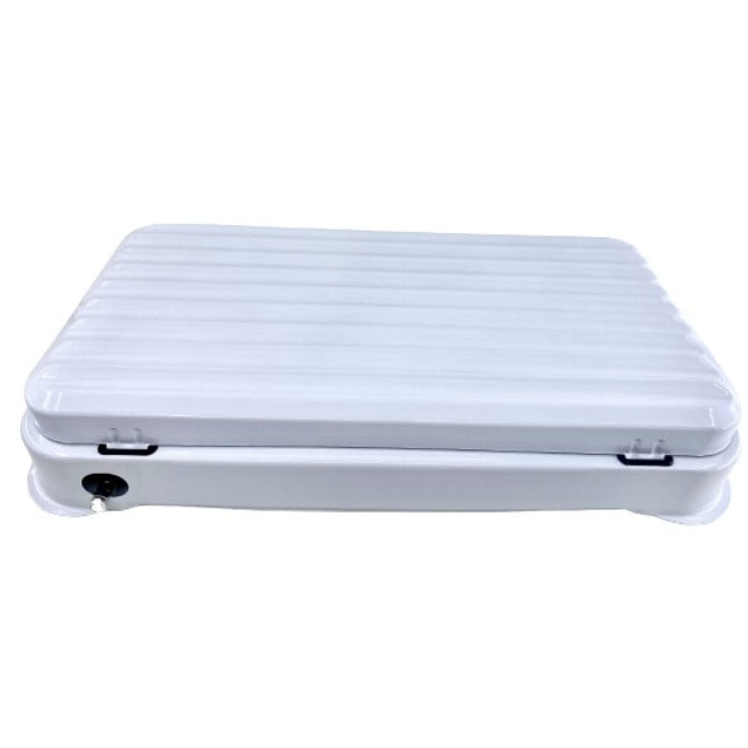  Aragaz portabil cu 3 ochiuri, model 2855 alimentare butelie ALB + Ceas regulator butelie gaz GPL, furtun 3 metri, 2 coliere otel