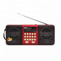 Radio portabil Smartix, USB, SD, Afisaj, Baterie reincarcabila, Negru/rosu