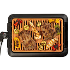 Gratar fara Fum HAUSBERG HB-537 SMOKELESS BARBEQUE, 1250W, Zona de gatit: 23cm x 36cm, Negru + Scandura De Taiat, Manopera Solida, Stabila, Maner Pentru Agatare, 38 x 28 cm