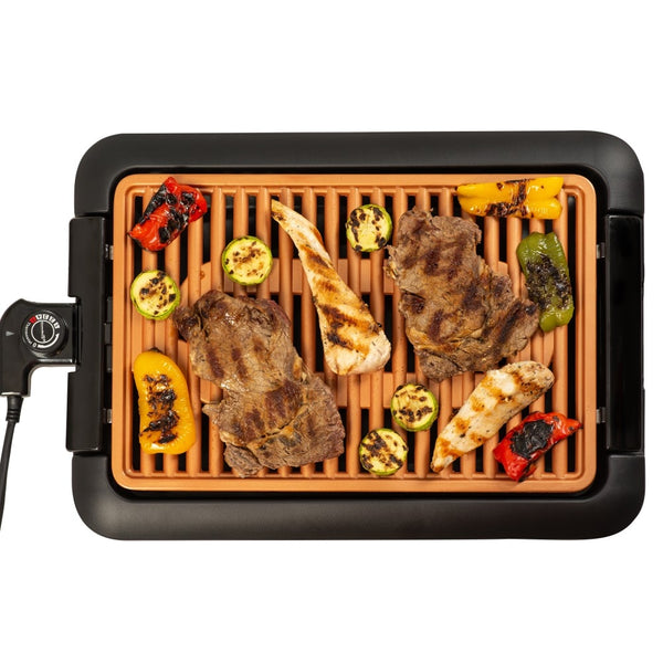Gratar fara Fum HAUSBERG HB-537 SMOKELESS BARBEQUE, 1250W, 23cm x 36cm, Negru