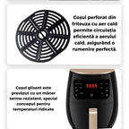 Friteuza cu aer cald 6L digitala cu panou tactil si programe presetate gatit fara ulei, cos antiaderent si control LCD