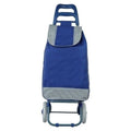 Carucior pentru cumparaturi, Multistore, cadru metalic, roti din spuma, capacitate 25 L, inaltime 90 cm, Albastru inchis