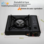 Aragaz Portabil Camping cu Valiza si 2 Cartuse Gaz Butan Gastech, Un Ochi, Aprindere Piezoelectrica, Putere 2.2 kW, Ideal pentru Drumetii, Gratar, Pescuit, Outdoor