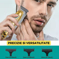 Aparat de tuns profesional VG 911 fara fir, motor puternic, 4 piepteni, lame inox, autonomie 3h, auriu premium