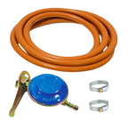 Aragaz din sticla securizata, 1 ochi, aprindere pe quartz + Kit reglabil GPL RH-10 + Tub flex 2M