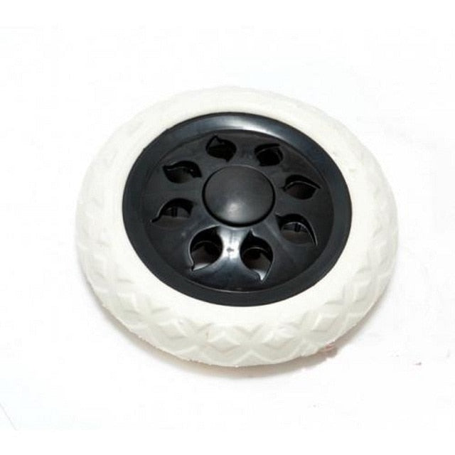 Carucior pentru cumparaturi NEGRU, 2 roti plastic, cadru metalic + CADOU 1 Roata de rezerva