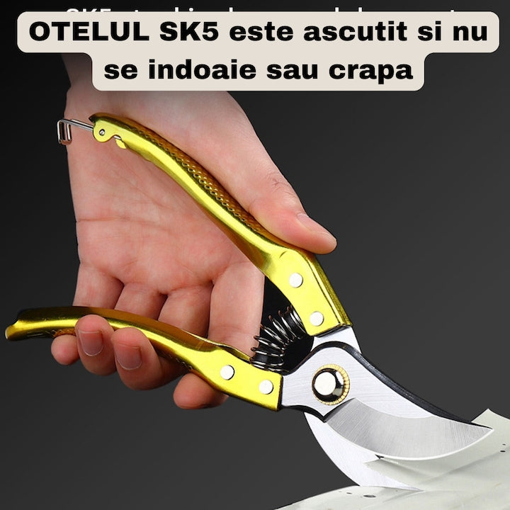 Foarfeca de Gradina Ergonomica, Usoara si Compacta, Ideala pentru Taieri Precise in Gazon, Arbusti si Plante Ornamentale